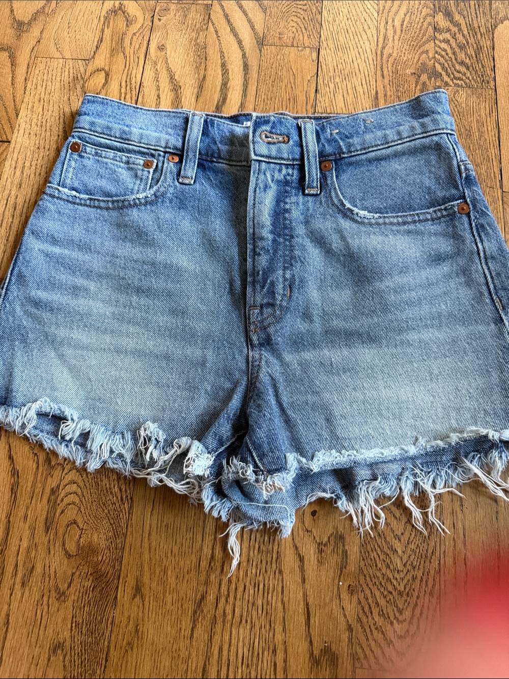 Madewell High-Rise Light Blue Denim Cutoff Shorts